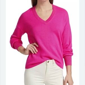 Lilly Pulitzer Magenta V-Neck Sweater Size Medium